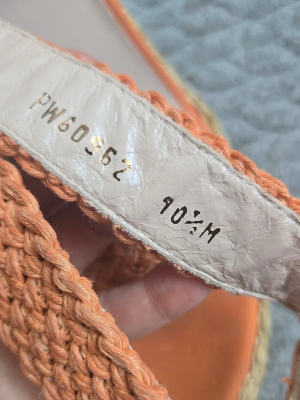 Stuart Weitzman Alex Orange Braided Espadrille Wedge Sandals - Picture 8 of 13